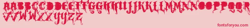 Vtksrockgarageband Font – Red Fonts on Pink Background