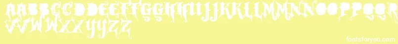 Vtksrockgarageband Font – White Fonts on Yellow Background