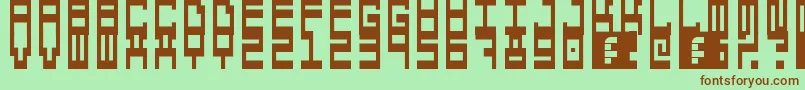 フォント5computersInLove – 緑の背景に茶色のフォント