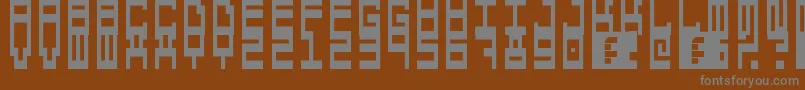 フォント5computersInLove – 茶色の背景に灰色の文字