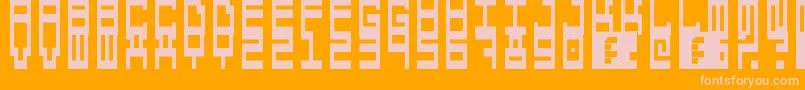 フォント5computersInLove – オレンジの背景にピンクのフォント