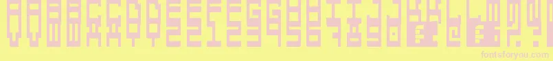 Czcionka 5computersInLove – różowe czcionki na żółtym tle