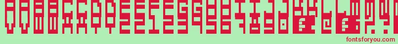 フォント5computersInLove – 赤い文字の緑の背景
