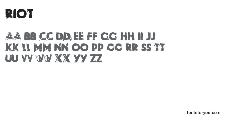 Шрифт Riot – алфавит, цифры, специальные символы