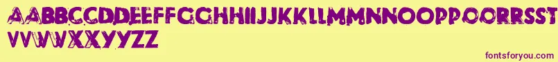 Riot Font – Purple Fonts on Yellow Background