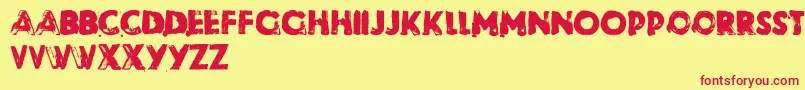 Riot Font – Red Fonts on Yellow Background