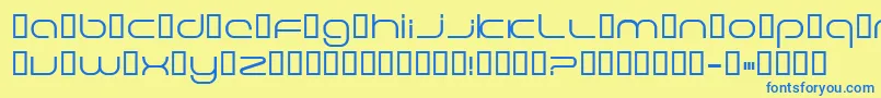 フォントExcellenceLightextended – 青い文字が黄色の背景にあります。