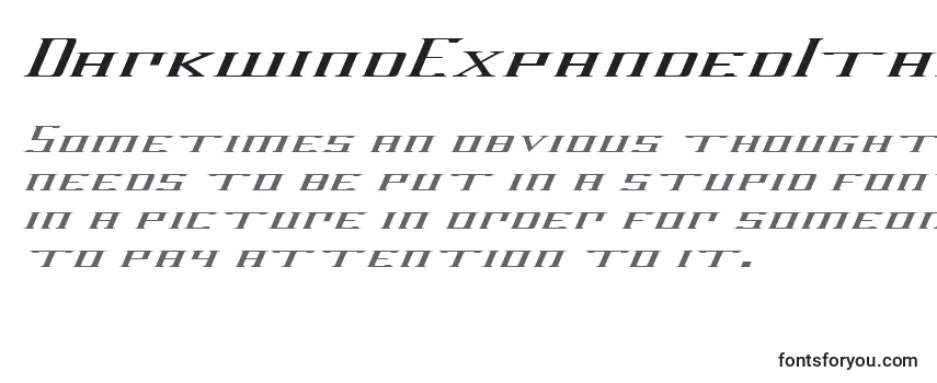 DarkwindExpandedItalic Font
