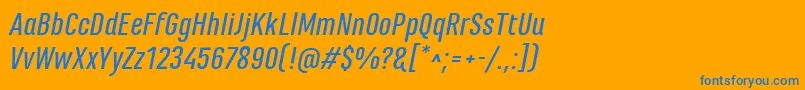 MarianinaFyMediumItalic Font – Blue Fonts on Orange Background