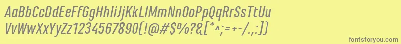 MarianinaFyMediumItalic Font – Gray Fonts on Yellow Background