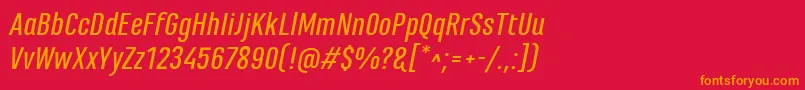 MarianinaFyMediumItalic Font – Orange Fonts on Red Background