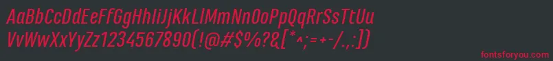 フォントMarianinaFyMediumItalic – 黒い背景に赤い文字