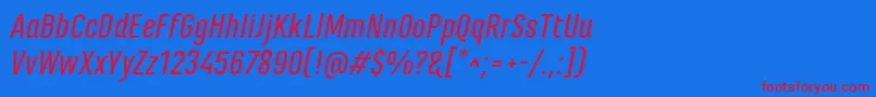 MarianinaFyMediumItalic Font – Red Fonts on Blue Background