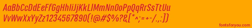 MarianinaFyMediumItalic Font – Red Fonts on Orange Background