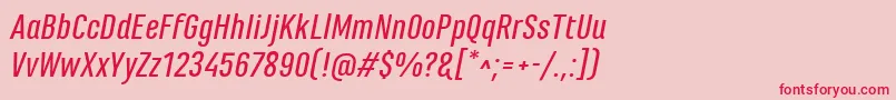 フォントMarianinaFyMediumItalic – ピンクの背景に赤い文字