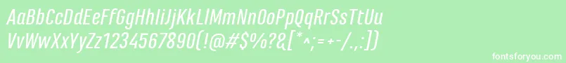 MarianinaFyMediumItalic Font – White Fonts on Green Background