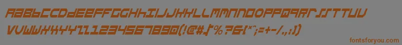 Czcionka StuntmanCondensedItalic – brązowe czcionki na szarym tle