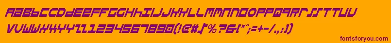 StuntmanCondensedItalic Font – Purple Fonts on Orange Background