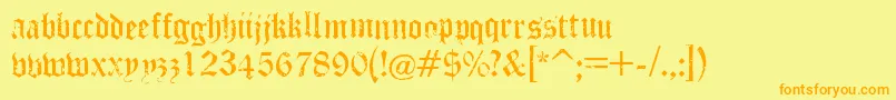 PuppeteerRegular-Schriftart – Orangefarbene Schriften auf gelbem Hintergrund