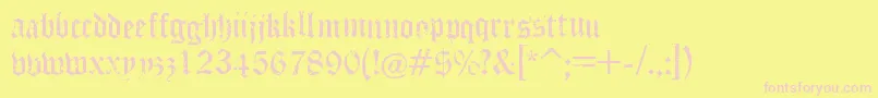 PuppeteerRegular Font – Pink Fonts on Yellow Background
