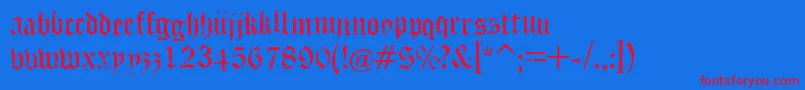 PuppeteerRegular Font – Red Fonts on Blue Background