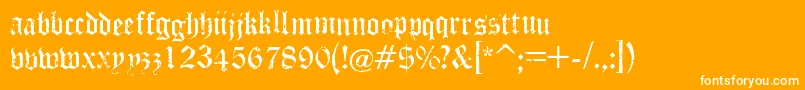 PuppeteerRegular-Schriftart – Weiße Schriften auf orangefarbenem Hintergrund