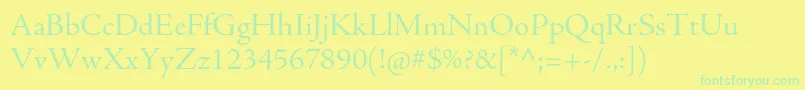 AjensonproSubh-Schriftart – Grüne Schriften auf gelbem Hintergrund