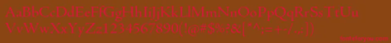 AjensonproSubh Font – Red Fonts on Brown Background