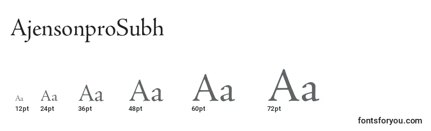 AjensonproSubh Font Sizes