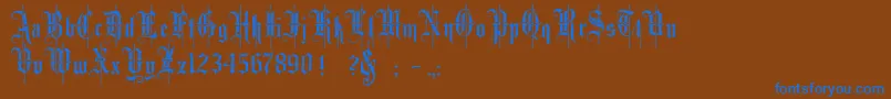 More about MinsterNo4 Font MinsterNo4 Font – Blue Fonts on Brown Background