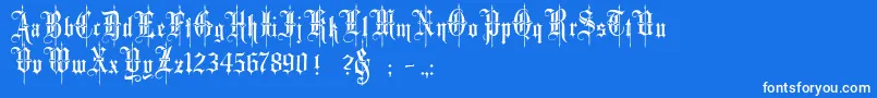 フォントMinsterNo4 – 青い背景に白い文字