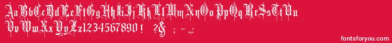 MinsterNo4 Font – White Fonts on Red Background