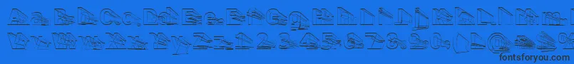 Erectll Font – Black Fonts on Blue Background