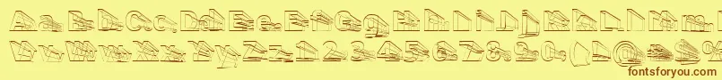 Erectll Font – Brown Fonts on Yellow Background