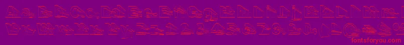 Erectll-Schriftart – Rote Schriften auf violettem Hintergrund