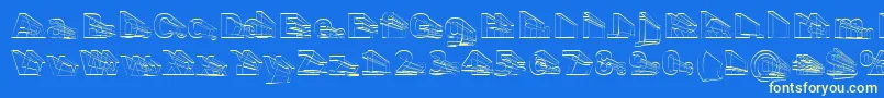 Erectll Font – Yellow Fonts on Blue Background