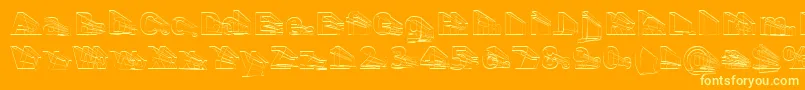 Erectll Font – Yellow Fonts on Orange Background