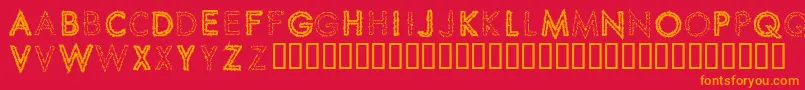 Spikcs Font – Orange Fonts on Red Background