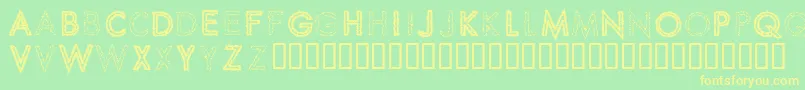 Spikcs Font – Yellow Fonts on Green Background