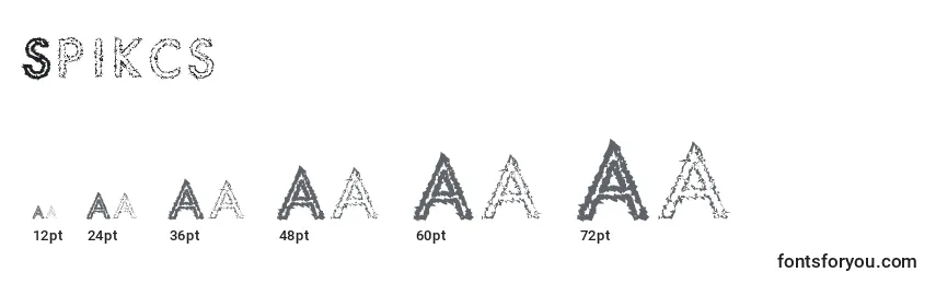 Размеры шрифта Spikcs