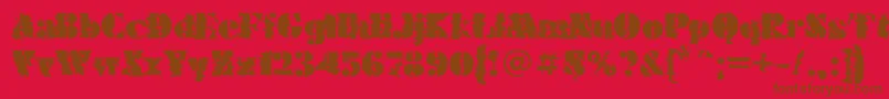 FuturaeugeniacWinter120 Font – Brown Fonts on Red Background