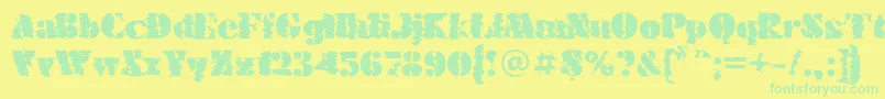 FuturaeugeniacWinter120 Font – Green Fonts on Yellow Background