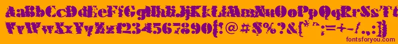 FuturaeugeniacWinter120 Font – Purple Fonts on Orange Background