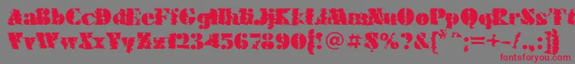 FuturaeugeniacWinter120 Font – Red Fonts on Gray Background