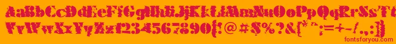 FuturaeugeniacWinter120 Font – Red Fonts on Orange Background