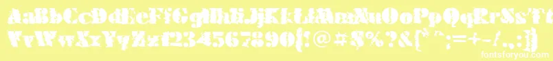 Fonte FuturaeugeniacWinter120 – fontes brancas em um fundo amarelo
