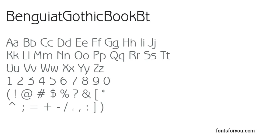Czcionka BenguiatGothicBookBt – alfabet, cyfry, specjalne znaki