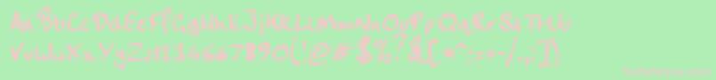 Шрифт Handwriting – розовые шрифты на зелёном фоне