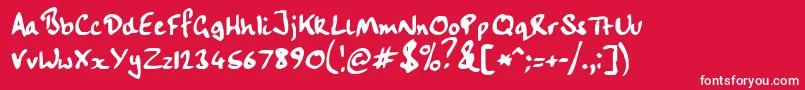 Fonte Handwriting – fontes brancas em um fundo vermelho