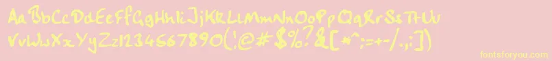 Handwriting Font – Yellow Fonts on Pink Background